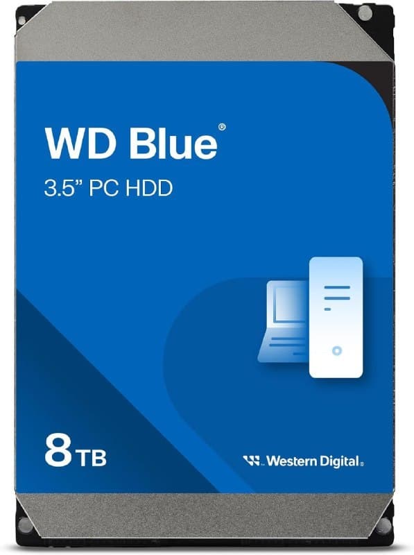 Western Digital WD Blue 8TB (WD80EAAZ) - Disco rígido interno 3,5'' 5640 RPM, SATA 6 Gb/s, 256 MB cache
