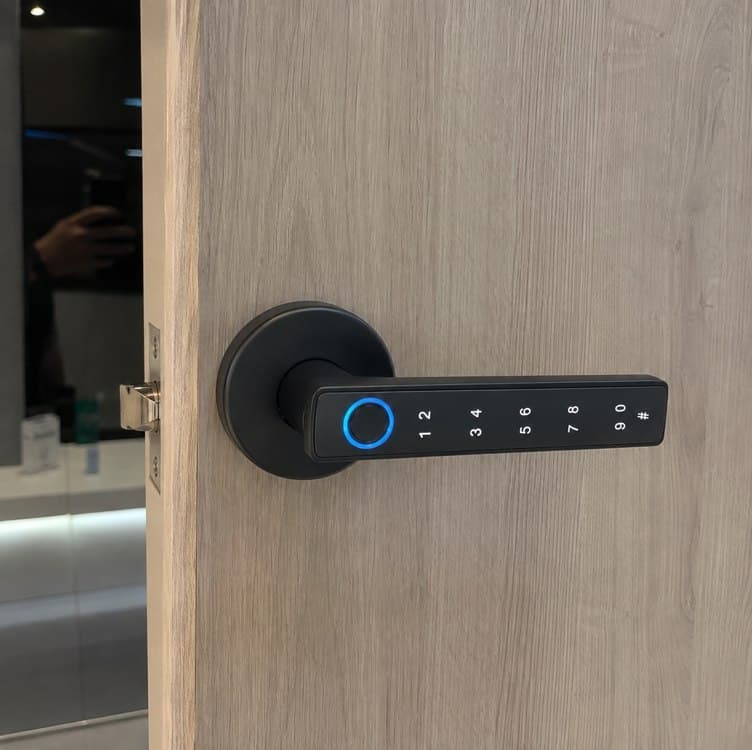 4 em 1 Fechadura Eletronica Digital Biométrica Reconhecimento Impressões Fechadura Porta Inteligente Fechadura Eletrônica maçaneta eletronica para Quartos Residências Hotéis Escritórios(Sem cilindro)